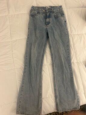 Princess Polly Light Blue High-Rise Wide Leg Jeans